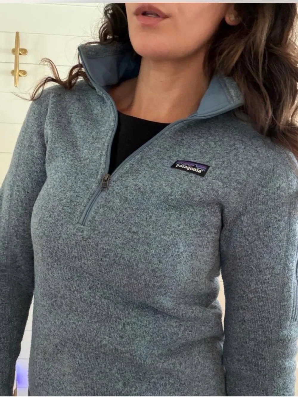 Patagonia Women's Heathered Slate Blue Half-Zip Fleece Pullover